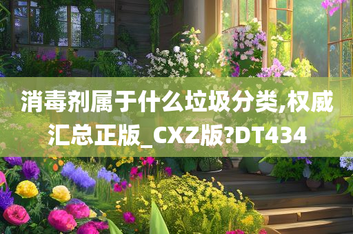 消毒剂属于什么垃圾分类,权威汇总正版_CXZ版?DT434