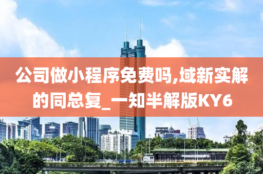 公司做小程序免费吗,域新实解的同总复_一知半解版KY6