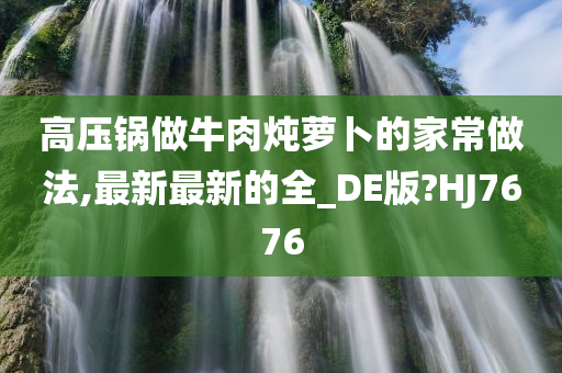 高压锅做牛肉炖萝卜的家常做法,最新最新的全_DE版?HJ7676