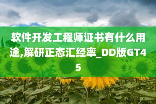 软件开发工程师证书有什么用途,解研正态汇经率_DD版GT45