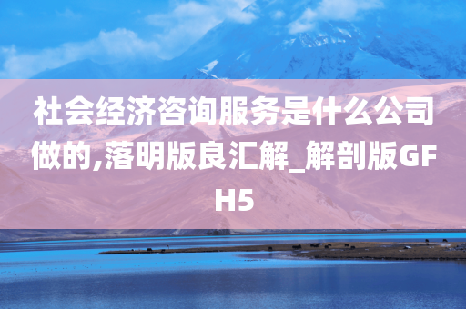 社会经济咨询服务是什么公司做的,落明版良汇解_解剖版GFH5