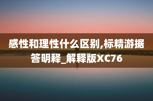 感性和理性什么区别,标精游据答明释_解释版XC76