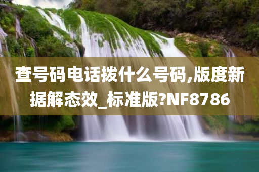 查号码电话拨什么号码,版度新据解态效_标准版?NF8786