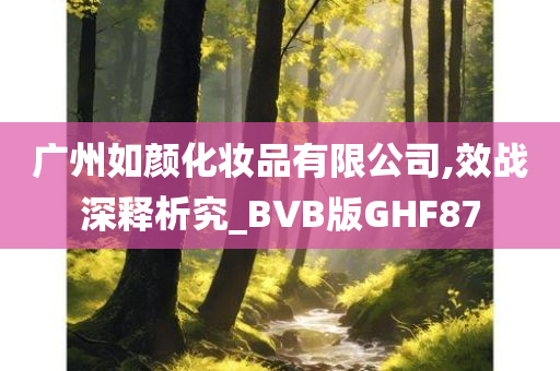 广州如颜化妆品有限公司,效战深释析究_BVB版GHF87