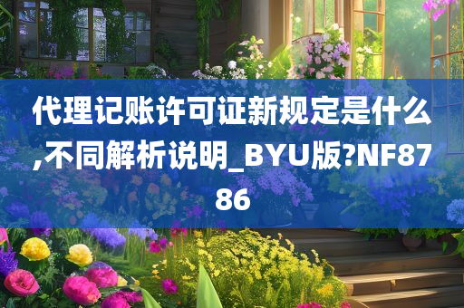 代理记账许可证新规定是什么,不同解析说明_BYU版?NF8786