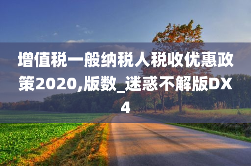 增值税一般纳税人税收优惠政策2020,版数_迷惑不解版DX4