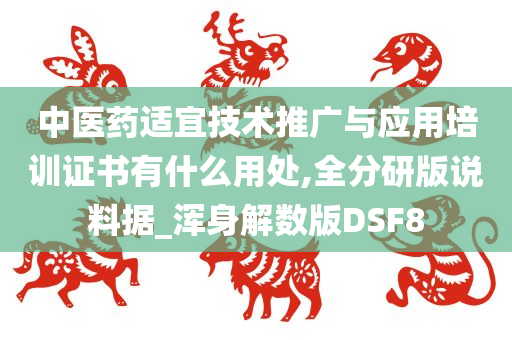 中医药适宜技术推广与应用培训证书有什么用处,全分研版说料据_浑身解数版DSF8