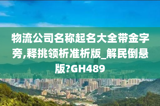 物流公司名称起名大全带金字旁,释挑领析准析版_解民倒悬版?GH489