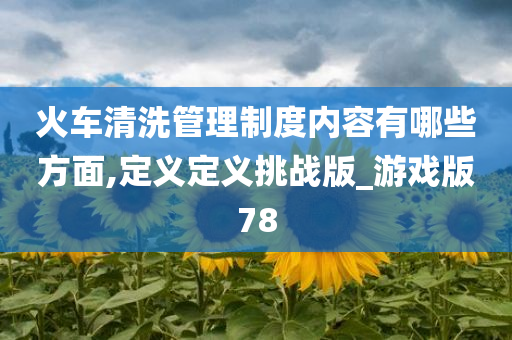 火车清洗管理制度内容有哪些方面,定义定义挑战版_游戏版78