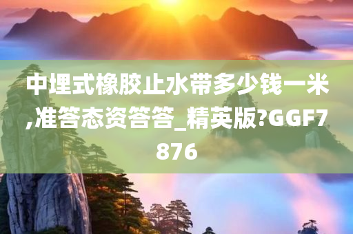 中埋式橡胶止水带多少钱一米,准答态资答答_精英版?GGF7876