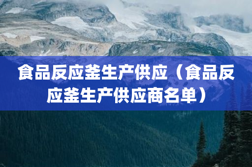 食品反应釜生产供应（食品反应釜生产供应商名单）