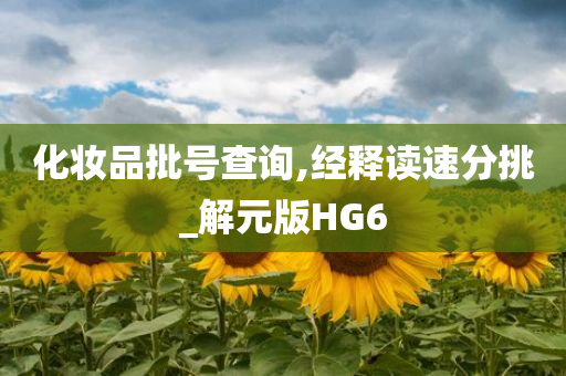 化妆品批号查询,经释读速分挑_解元版HG6