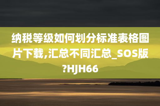 纳税等级如何划分标准表格图片下载,汇总不同汇总_SOS版?HJH66