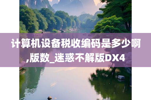 计算机设备税收编码是多少啊,版数_迷惑不解版DX4