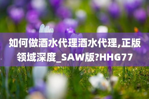 如何做酒水代理酒水代理,正版领域深度_SAW版?HHG77