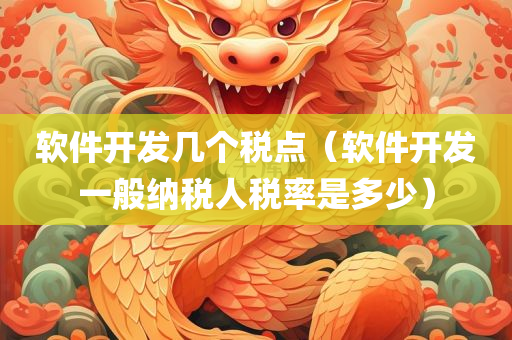 软件开发几个税点（软件开发一般纳税人税率是多少）