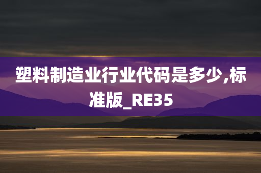 塑料制造业行业代码是多少,标准版_RE35