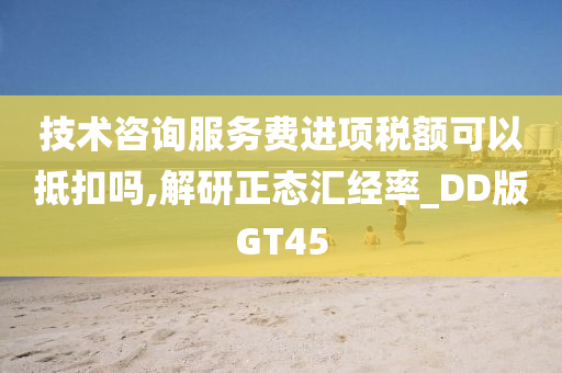 技术咨询服务费进项税额可以抵扣吗,解研正态汇经率_DD版GT45