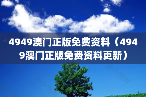 4949澳门正版免费资料（4949澳门正版免费资料更新）