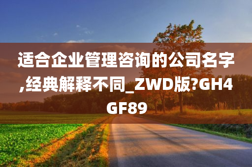 适合企业管理咨询的公司名字,经典解释不同_ZWD版?GH4GF89