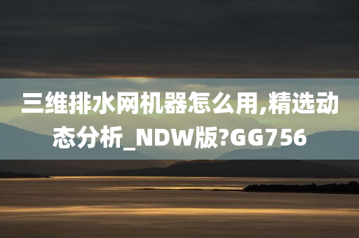 三维排水网机器怎么用,精选动态分析_NDW版?GG756