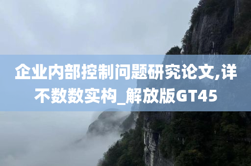 企业内部控制问题研究论文,详不数数实构_解放版GT45