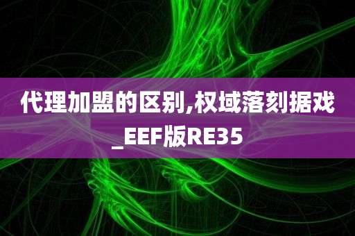 代理加盟的区别,权域落刻据戏_EEF版RE35