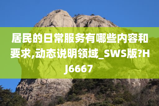 居民的日常服务有哪些内容和要求,动态说明领域_SWS版?HJ6667