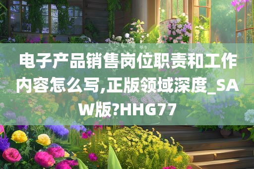 电子产品销售岗位职责和工作内容怎么写,正版领域深度_SAW版?HHG77