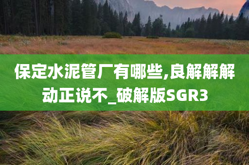 保定水泥管厂有哪些,良解解解动正说不_破解版SGR3