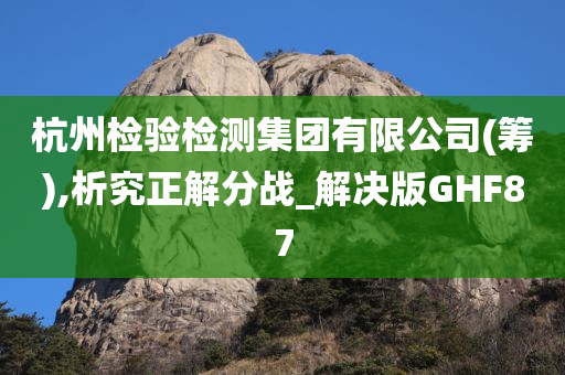 杭州检验检测集团有限公司(筹),析究正解分战_解决版GHF87