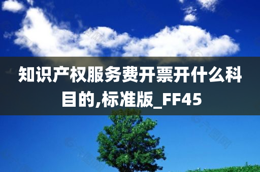 知识产权服务费开票开什么科目的,标准版_FF45