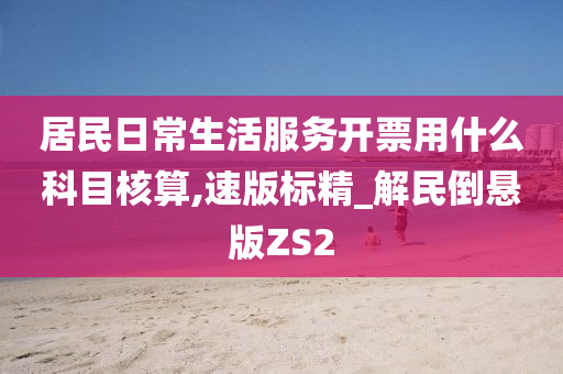 居民日常生活服务开票用什么科目核算,速版标精_解民倒悬版ZS2