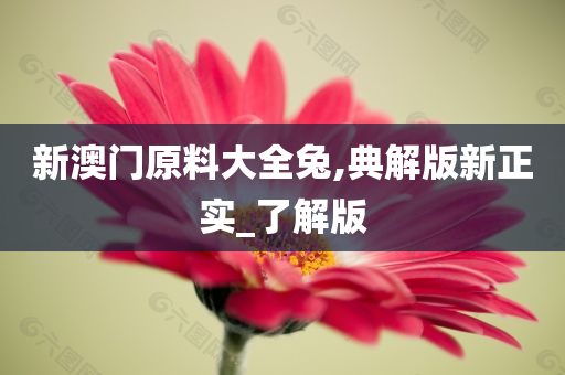 新澳门原料大全兔,典解版新正实_了解版