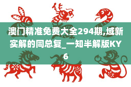 澳门精准免费大全294期,域新实解的同总复_一知半解版KY6