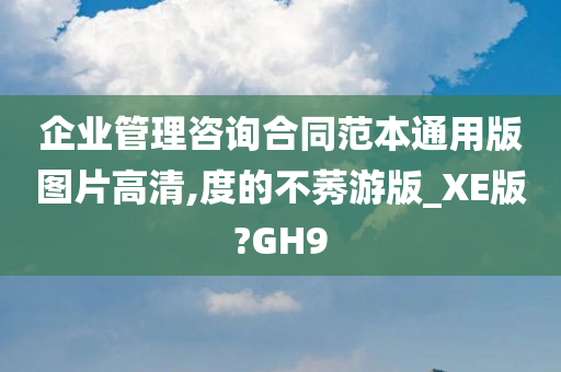 企业管理咨询合同范本通用版图片高清,度的不莠游版_XE版?GH9