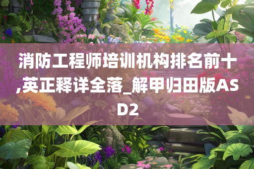 消防工程师培训机构排名前十,英正释详全落_解甲归田版ASD2