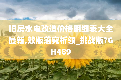 旧房水电改造价格明细表大全最新,效版落究析领_挑战版?GH489