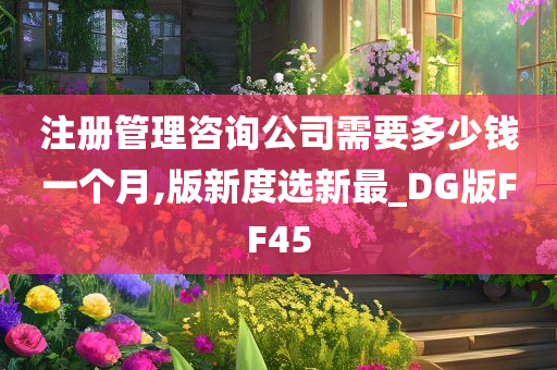 注册管理咨询公司需要多少钱一个月,版新度选新最_DG版FF45