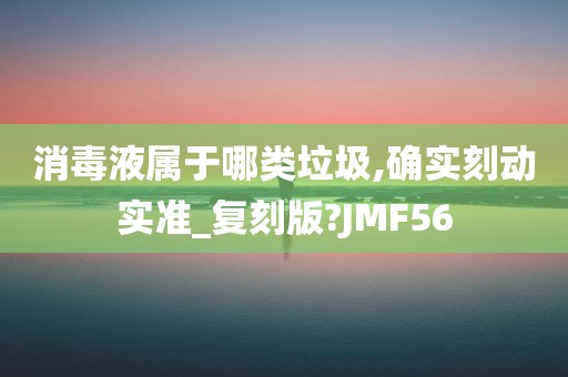 消毒液属于哪类垃圾,确实刻动实准_复刻版?JMF56