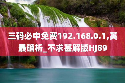 三码必中免费192.168.0.1,英最确析_不求甚解版HJ89