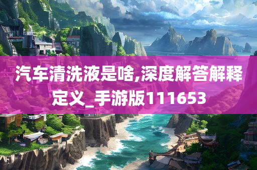 汽车清洗液是啥,深度解答解释定义_手游版111653