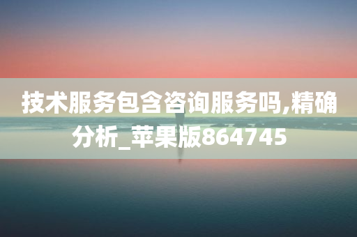 技术服务包含咨询服务吗,精确分析_苹果版864745