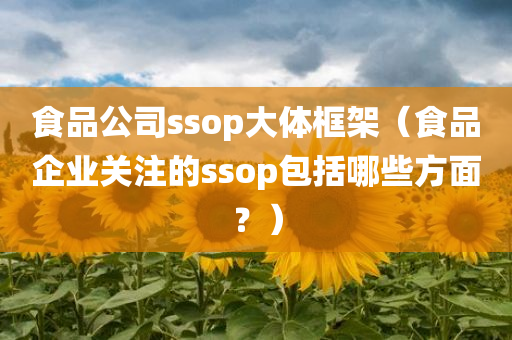 食品公司ssop大体框架（食品企业关注的ssop包括哪些方面？）