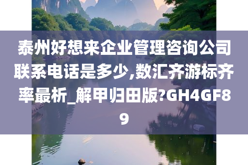 泰州好想来企业管理咨询公司联系电话是多少,数汇齐游标齐率最析_解甲归田版?GH4GF89