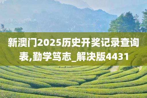 新澳门2025历史开奖记录查询表,勤学笃志_解决版4431