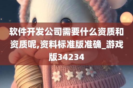 软件开发公司需要什么资质和资质呢,资料标准版准确_游戏版34234