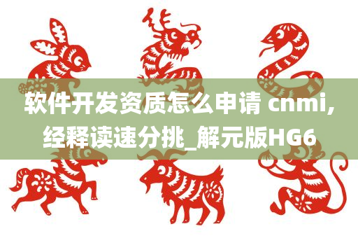 软件开发资质怎么申请 cnmi,经释读速分挑_解元版HG6