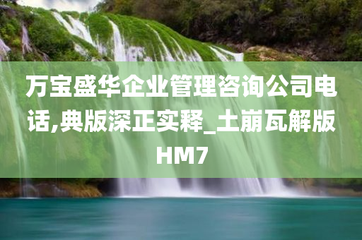 万宝盛华企业管理咨询公司电话,典版深正实释_土崩瓦解版HM7