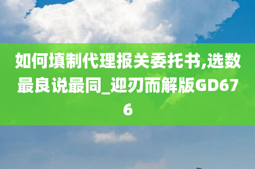 如何填制代理报关委托书,选数最良说最同_迎刃而解版GD676